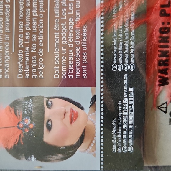 Roaring 20's Headband ☆ Red feather, black band ☆ Brand New in Bag - Picture 8 of 8